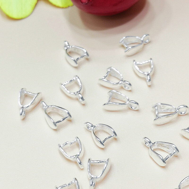 Lobster Clasp Silver - 50pcs Silver Plated Connector Pinch Bail