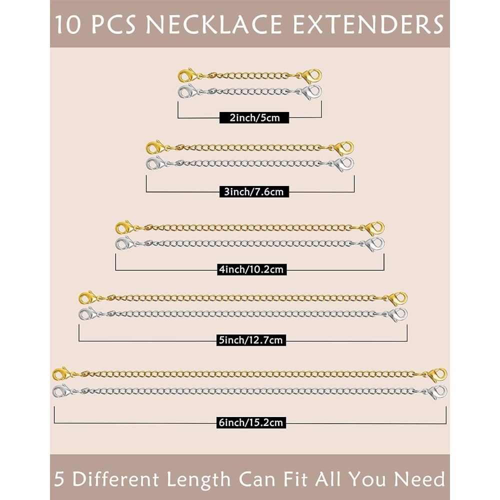 10Pcs Chain Extenders for Neck - огляд і ціна Jewelry Making Chain