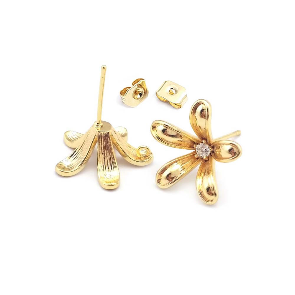 18K Gold Color Brass Flower St - огляд і ціна Jewelry Making Gold