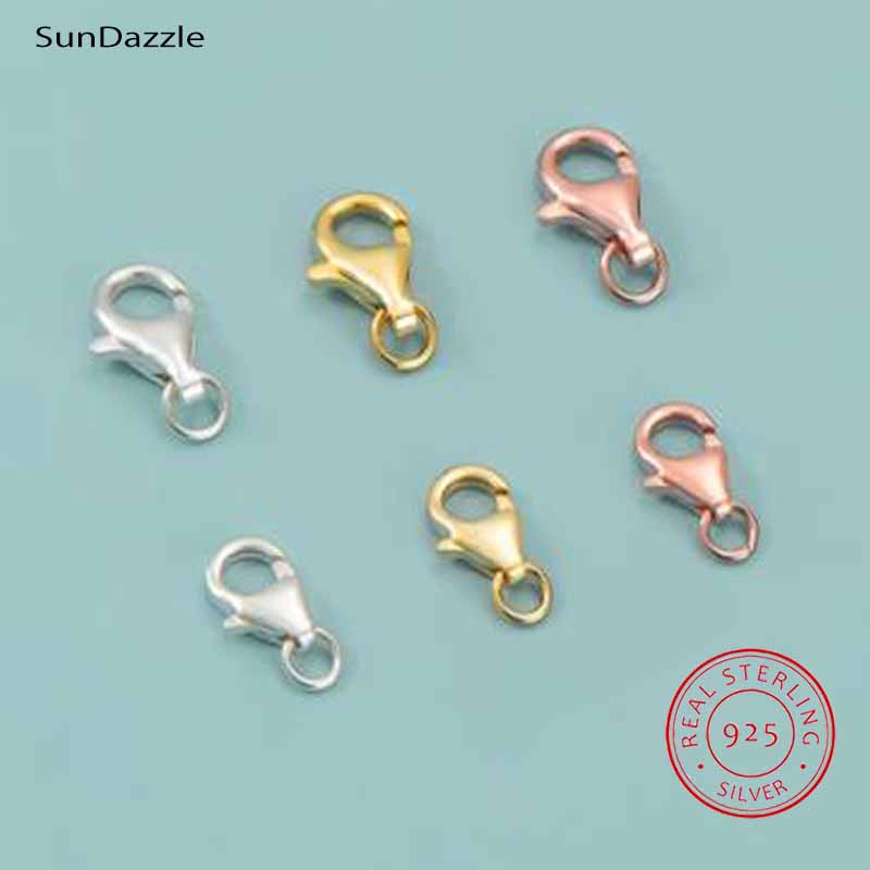 2pcs Genuine Real Pure Solid 9 - огляд і ціна Lobster Clasp Silver