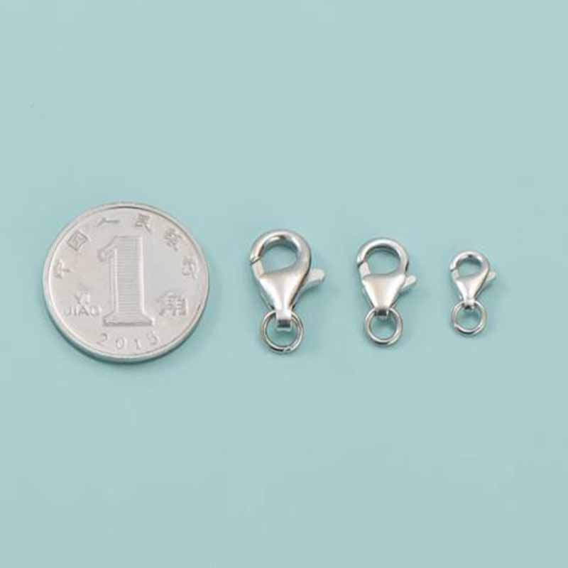 2pcs Genuine Real Pure Solid 9 - огляд і ціна Lobster Clasp Silver