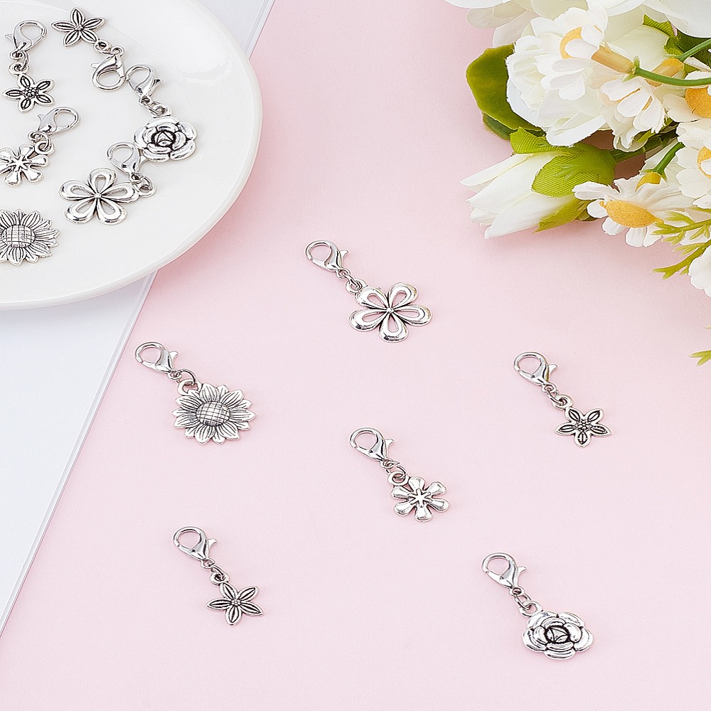 12Pcs 6Style Alloy Pendant Dec - огляд і ціна Lobster Clasp Silver