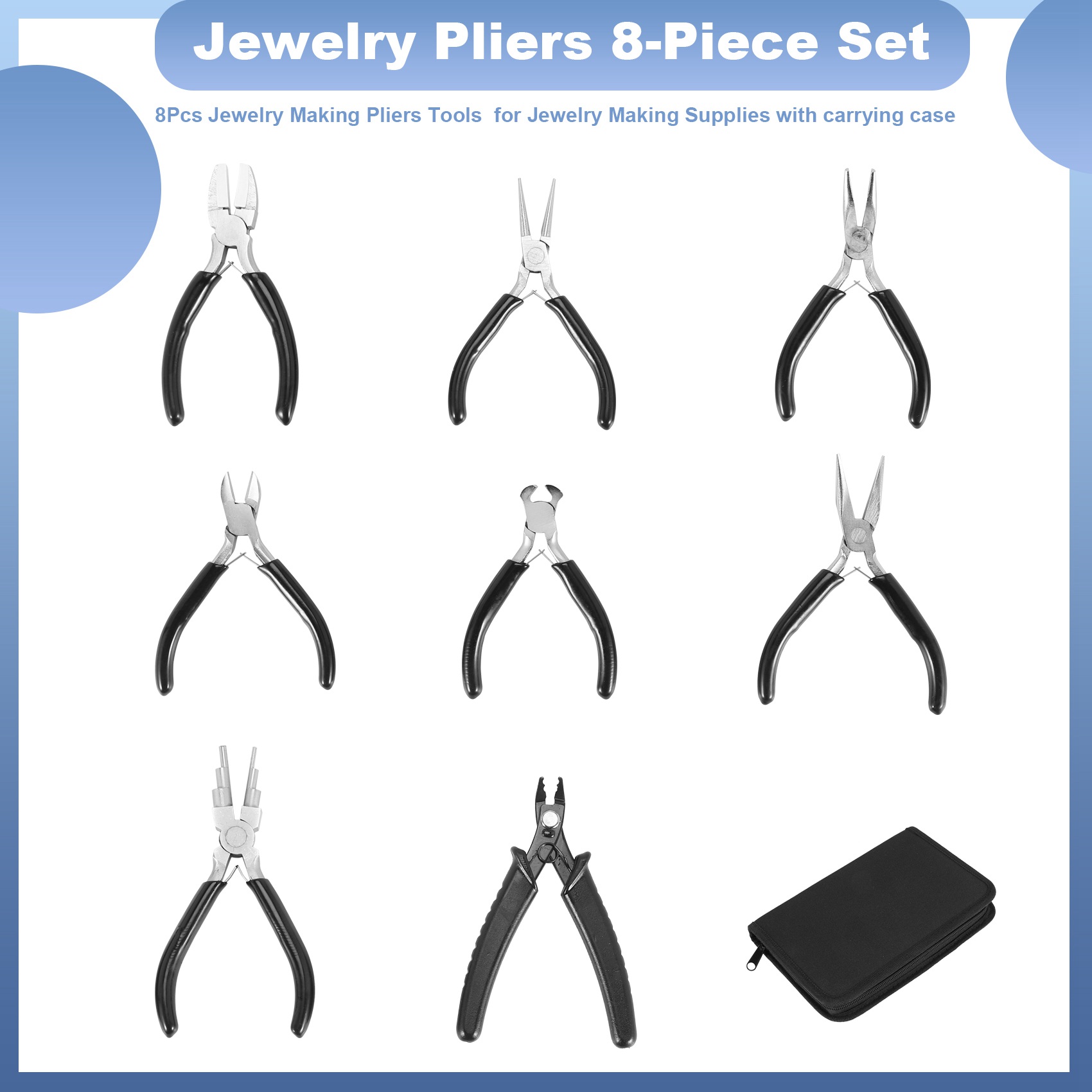 A23E-Jewelry Pliers, 8Pcs Jewe - огляд і ціна Jewelry Making Pliers Set