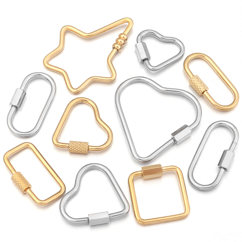 2pcs Gold Stainless Steel Hear - огляд і ціна Jewelry Making Gold