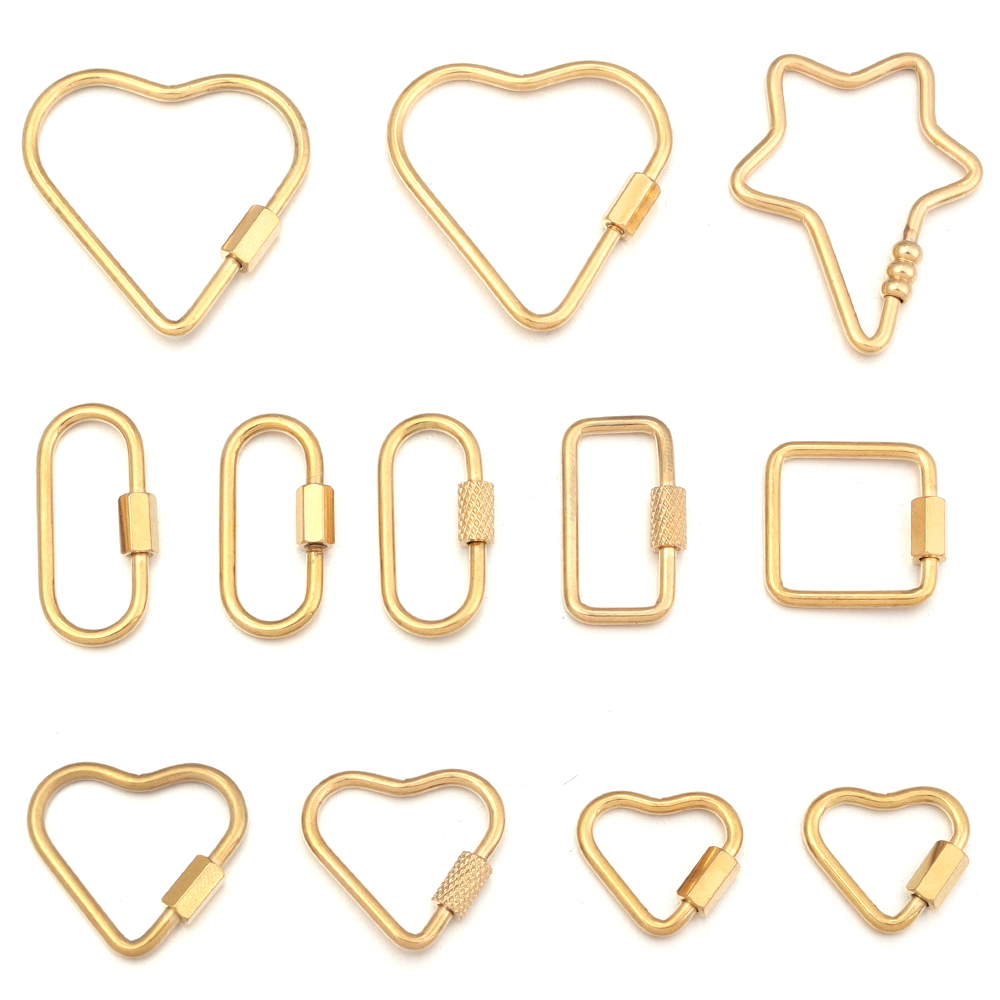 2pcs Gold Stainless Steel Hear - огляд і ціна Jewelry Making Gold
