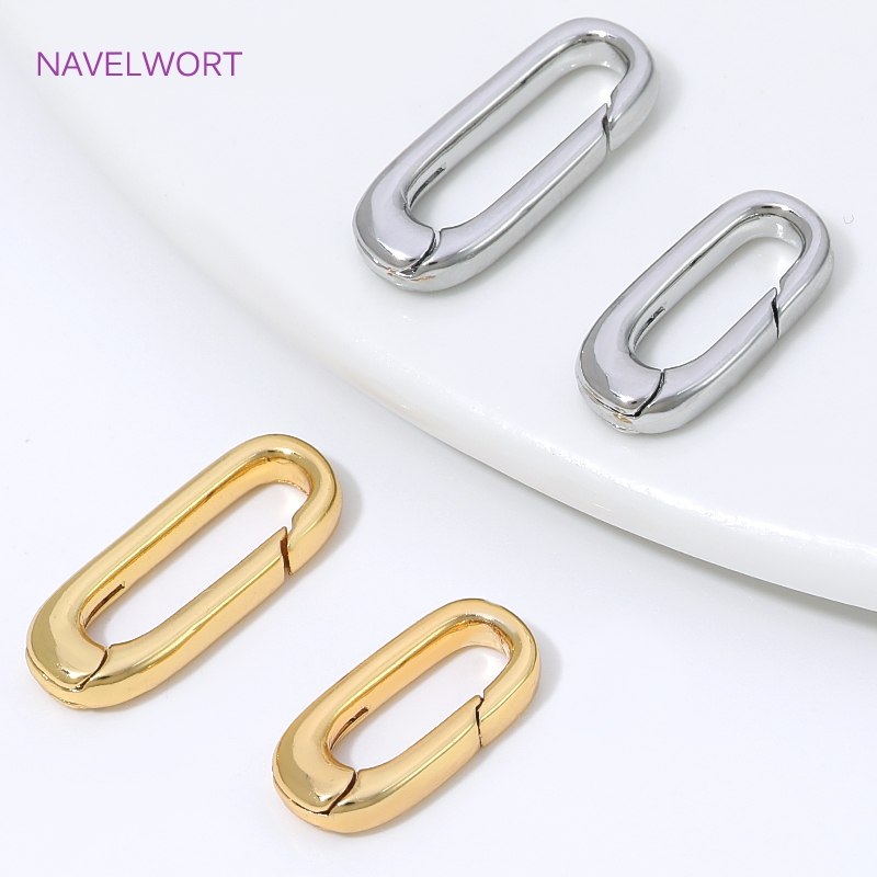 1/2/4Pcs 18K Gold Plated Oval  - огляд і ціна Jewelry Making Gold