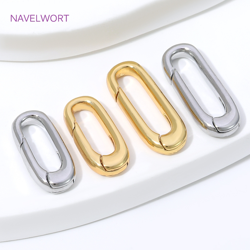 1/2/4Pcs 18K Gold Plated Oval  - огляд і ціна Jewelry Making Gold