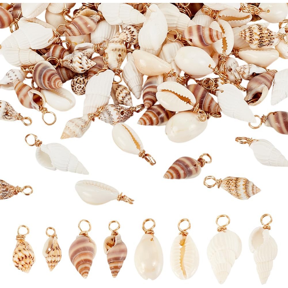 100pcs 4 Styles Natural Shell  - огляд і ціна Jewelry Making Kit For Beginners