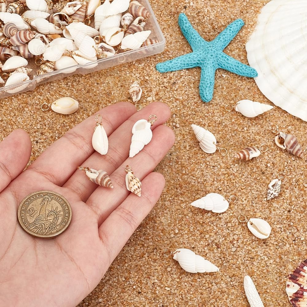 100pcs 4 Styles Natural Shell  - огляд і ціна Jewelry Making Kit For Beginners