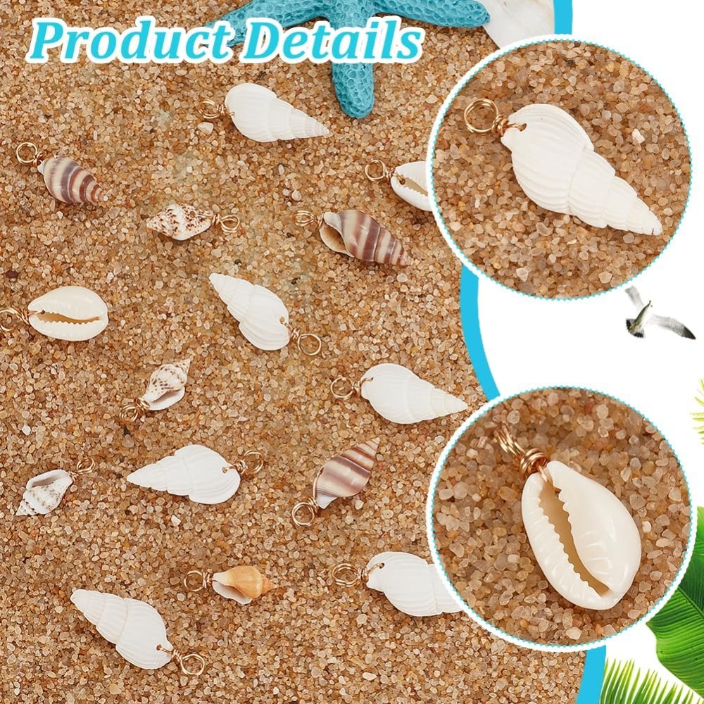 100pcs 4 Styles Natural Shell  - огляд і ціна Jewelry Making Kit For Beginners
