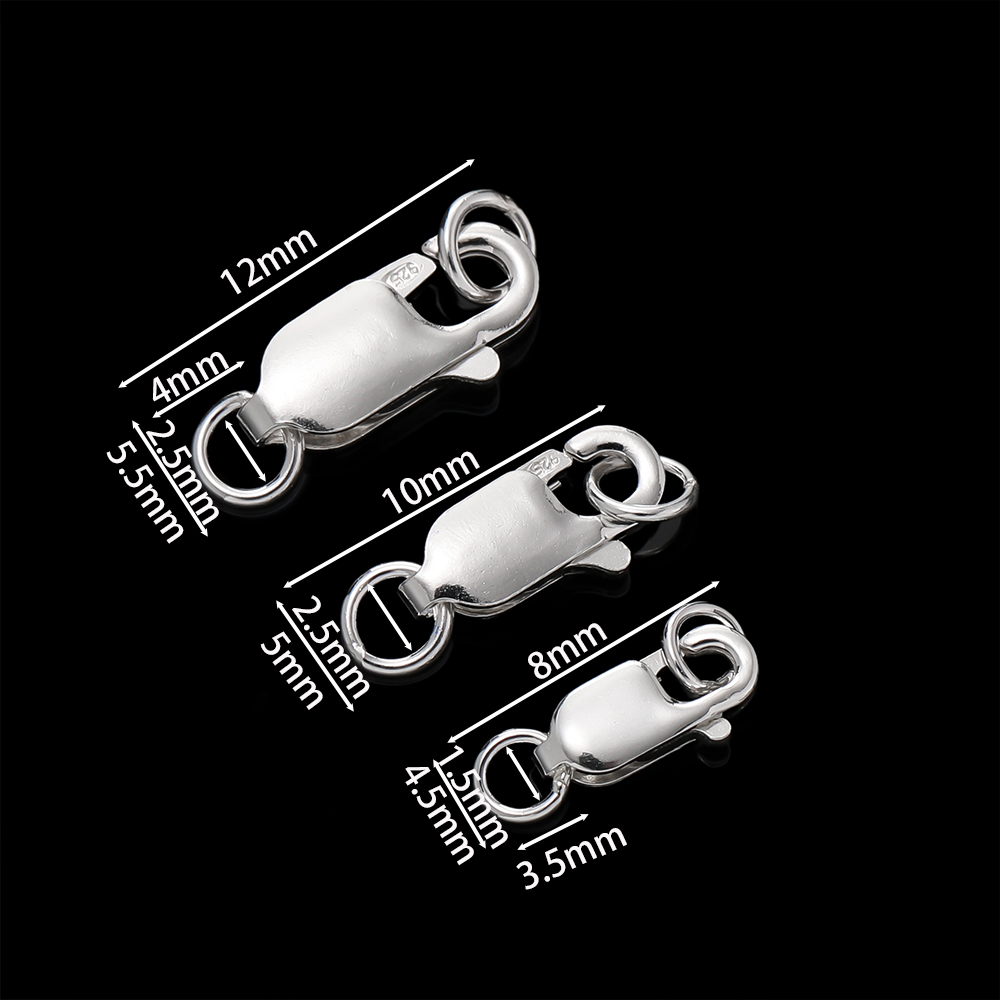 2Pcs Solid Silver Lobster Clas - огляд і ціна Lobster Clasp Silver