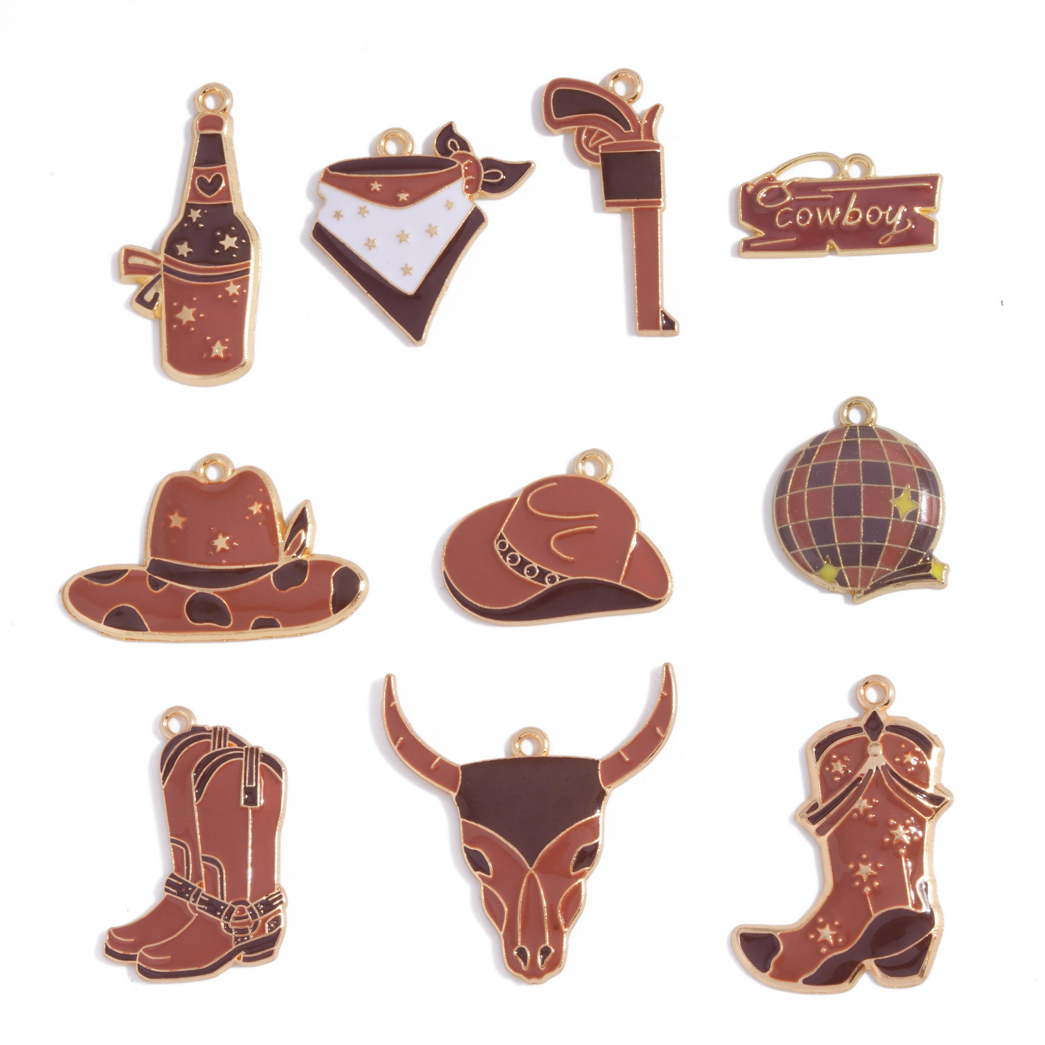 Cowboy Cowgirl Enamel Charms A - огляд і ціна Jewelry Making Event