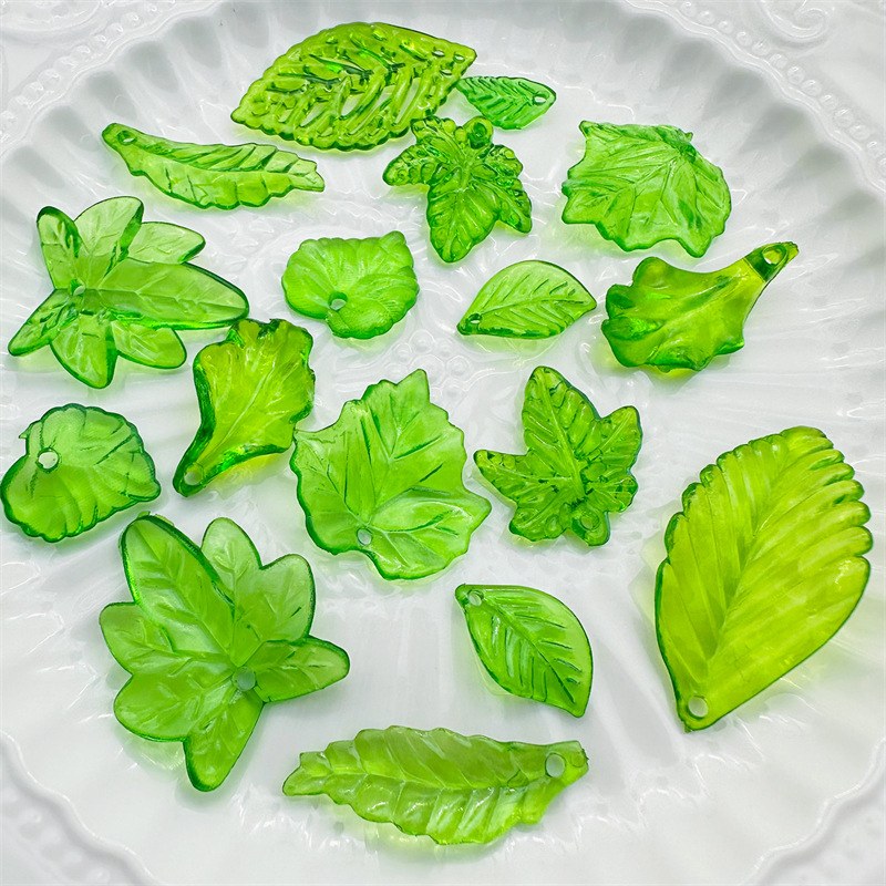 about 20pcs Green Acrylic Leaf - огляд і ціна Jewelry Making Event